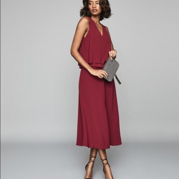 REISS VIOLA sheer layer midi dress nwot - Picture 1 of 11